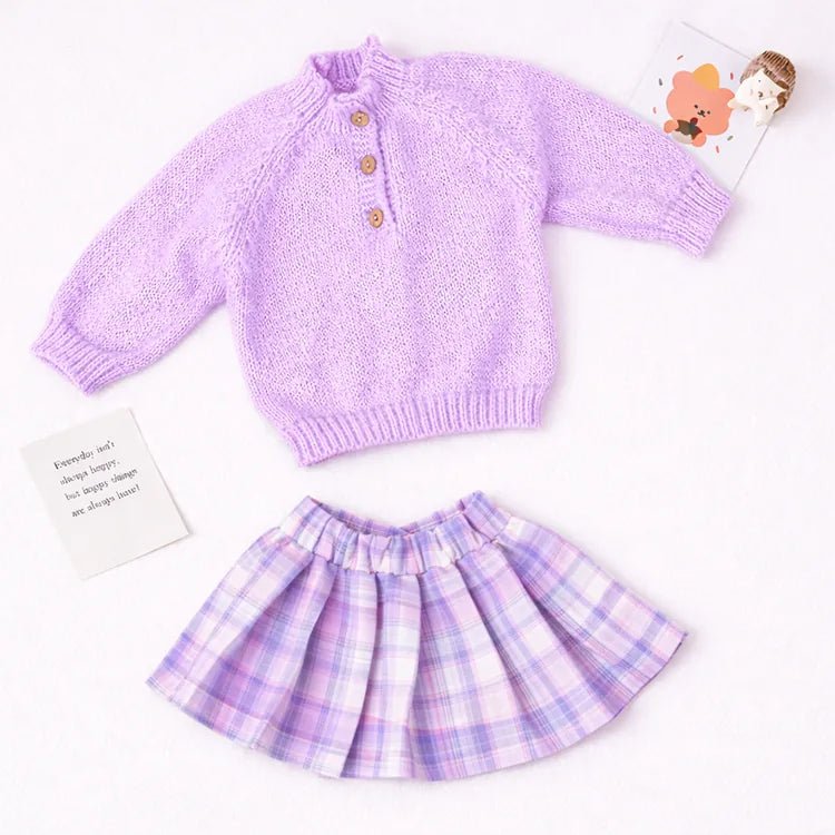 Conjunto de punto y falda para muñeca