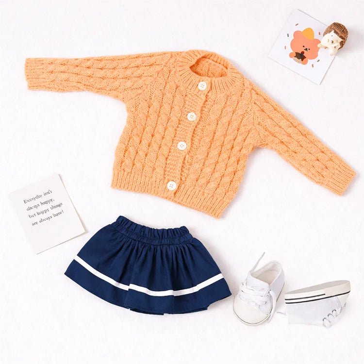 Conjunto de punto colegial para muñeca