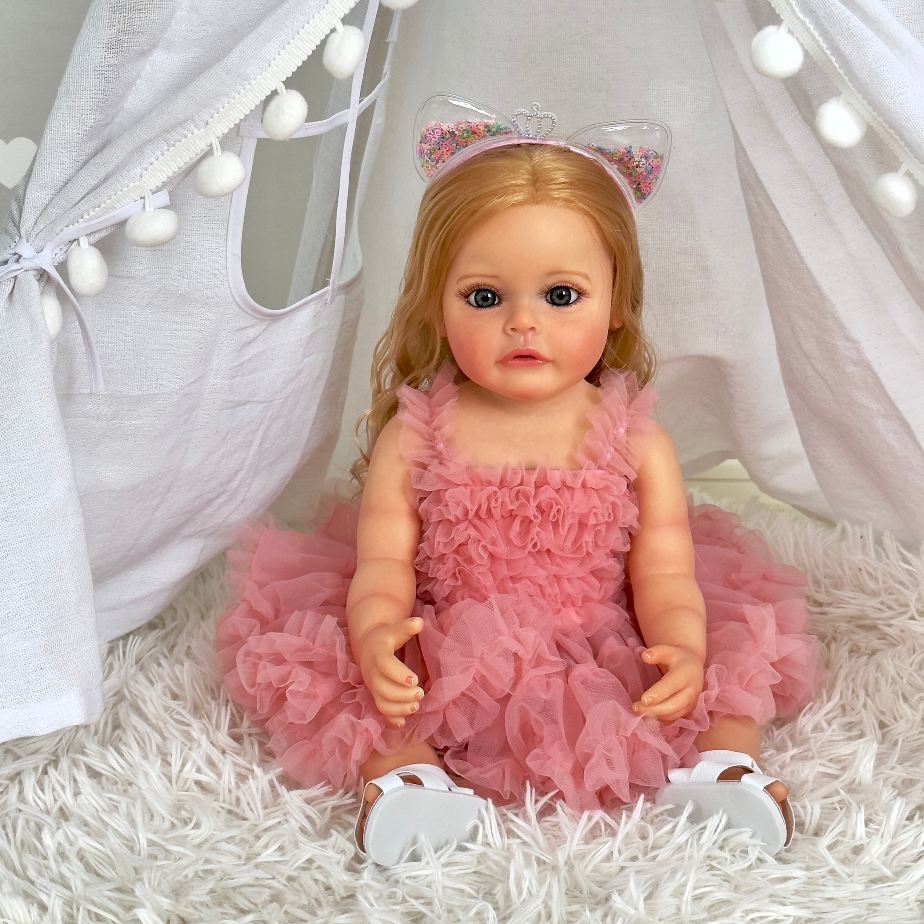 Bambola Reborn in Silicone Pieno Sandra – 55 cm, con Suono detail image 2