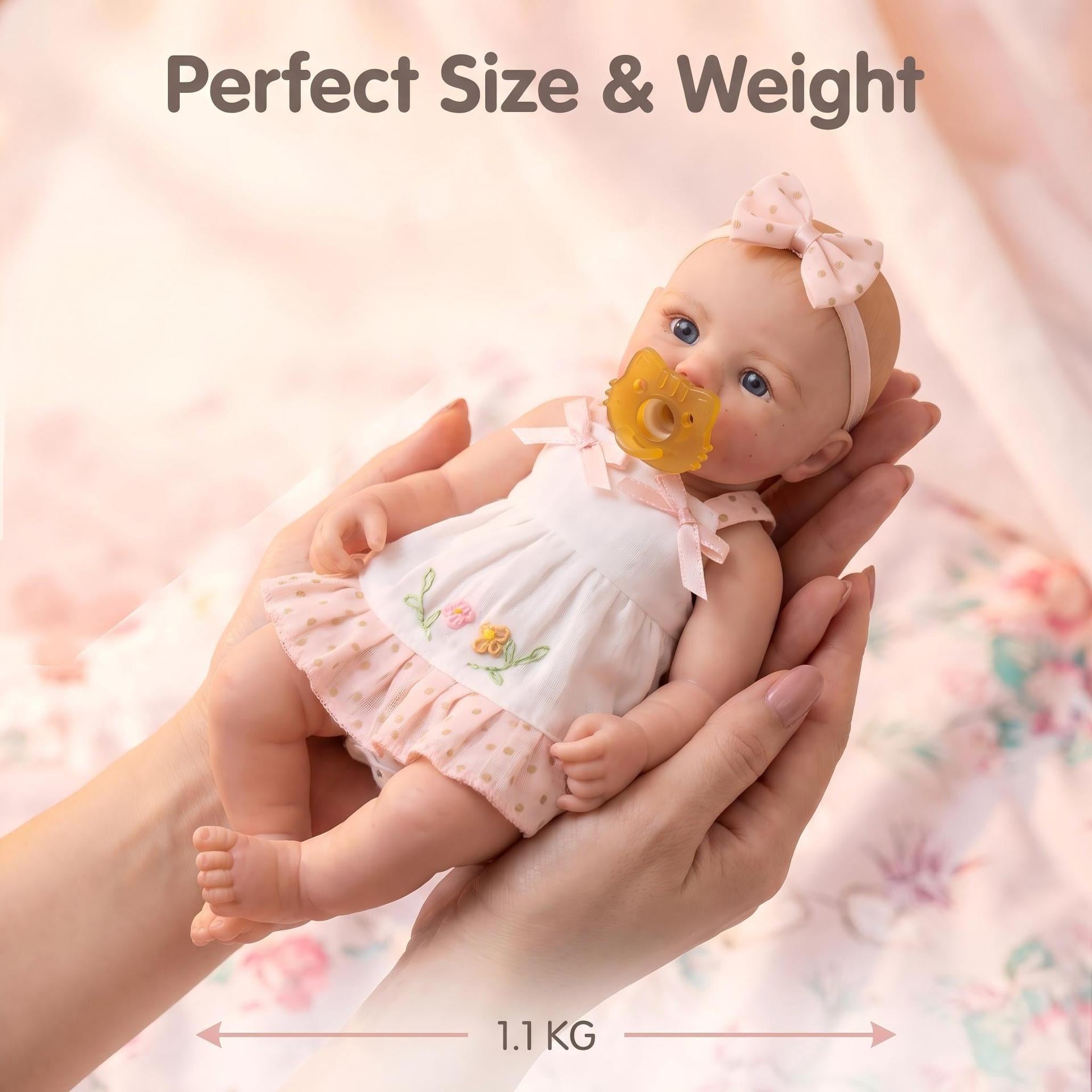 Bambola Reborn in Silicone Pieno Brisa – 30 cm, con Suono