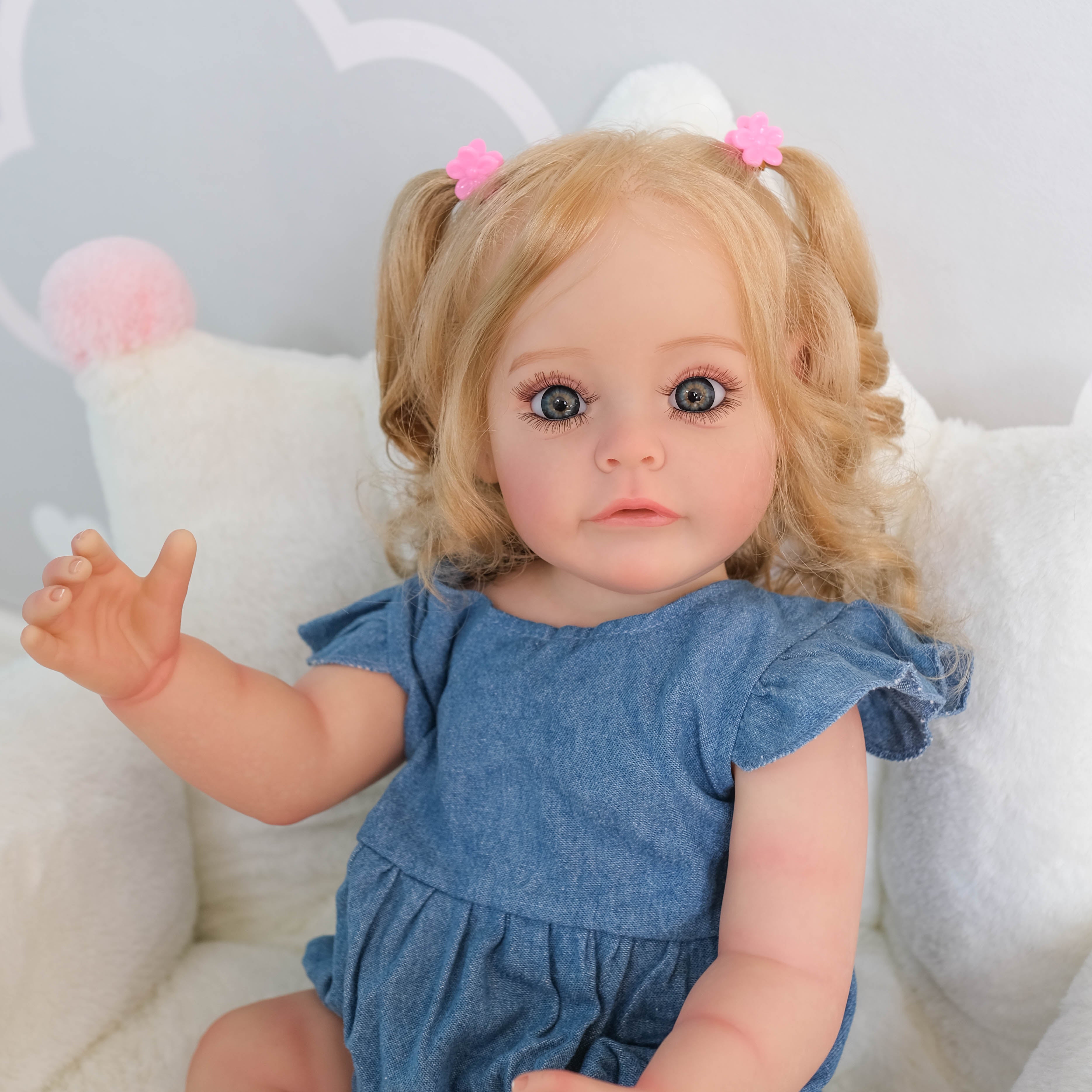 Bambola Reborn in Silicone Completa Lina – 55 cm, con Suono