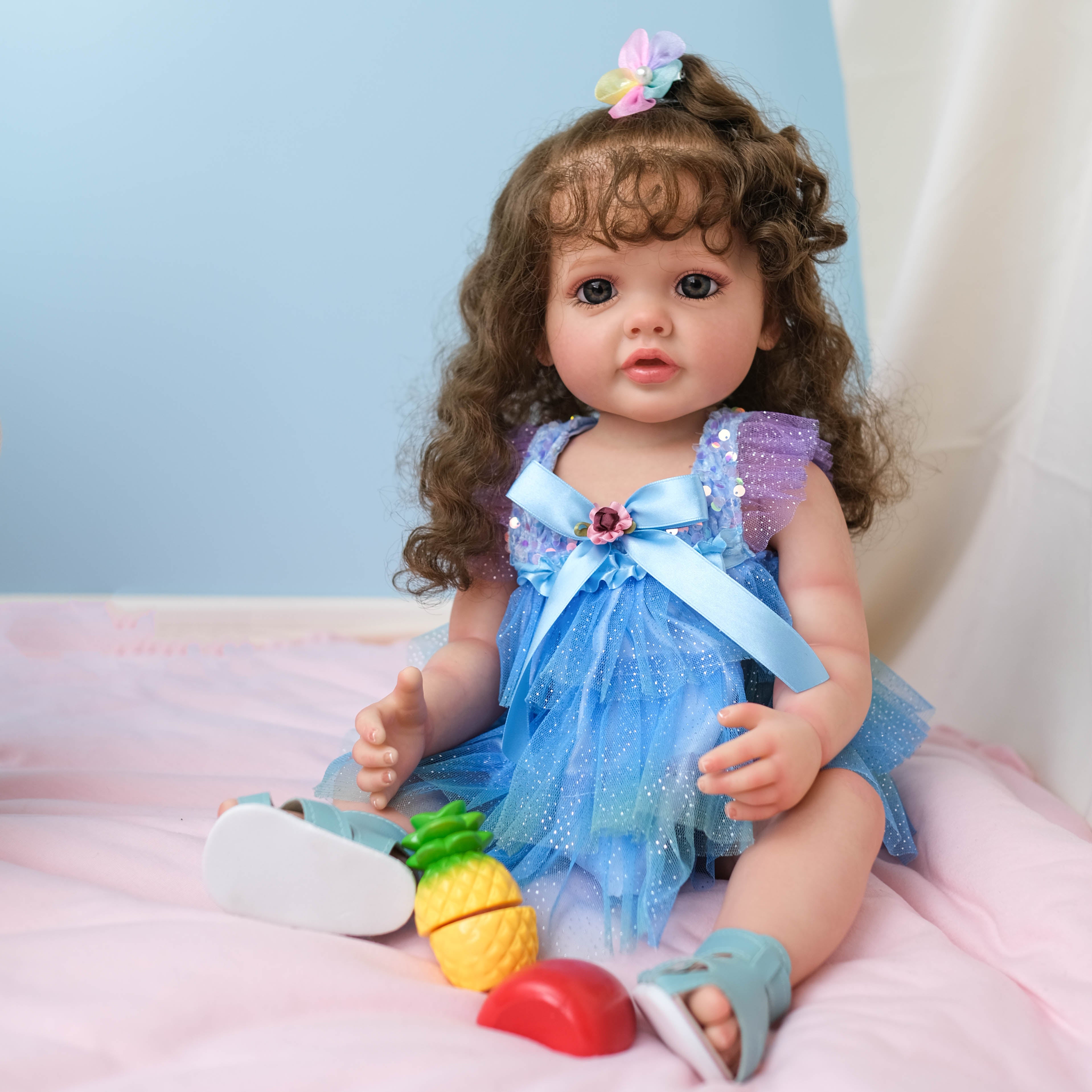 Bambola Reborn in Silicone Completa Maialen – 55 cm
