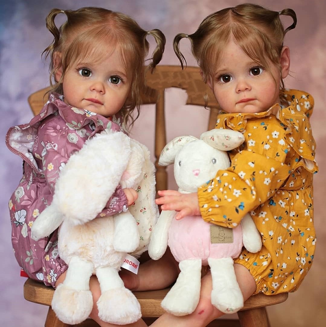 Bambole Reborn Gemelli in Vinile Sira e Oliver – 60 cm