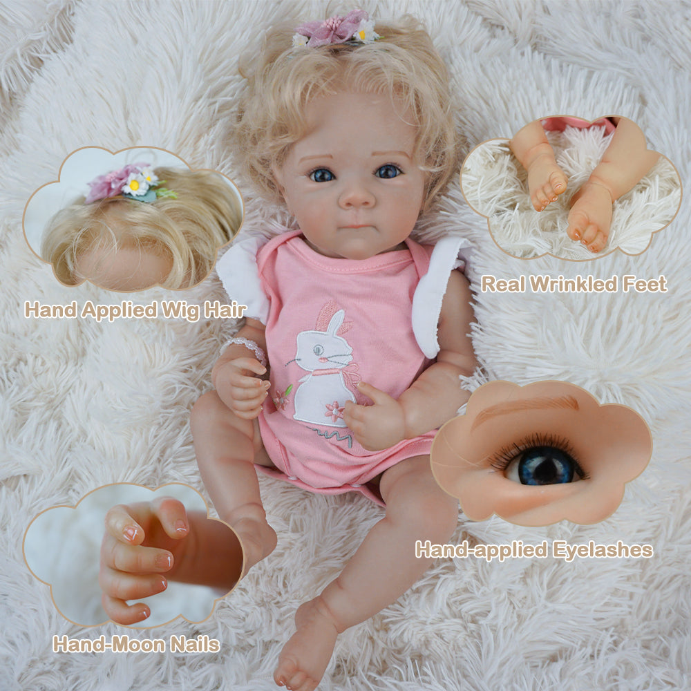 Lalka Reborn Leticia – 45 cm, z dźwiękiem detail image 4