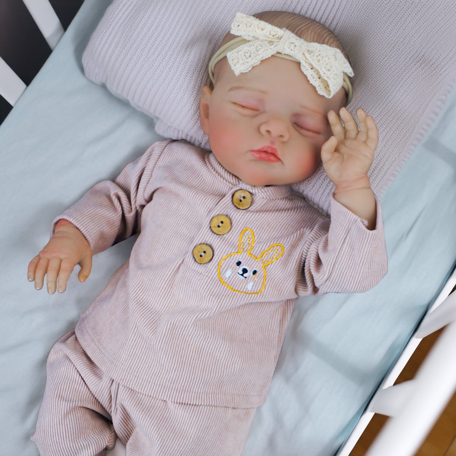 Lalka Reborn Winylowa Mabel – 48 cm, z Dźwiękiem detail image 3