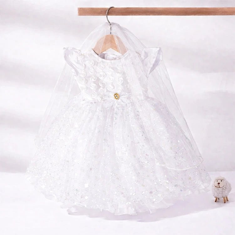 Vestido de novia blanco para muñeca