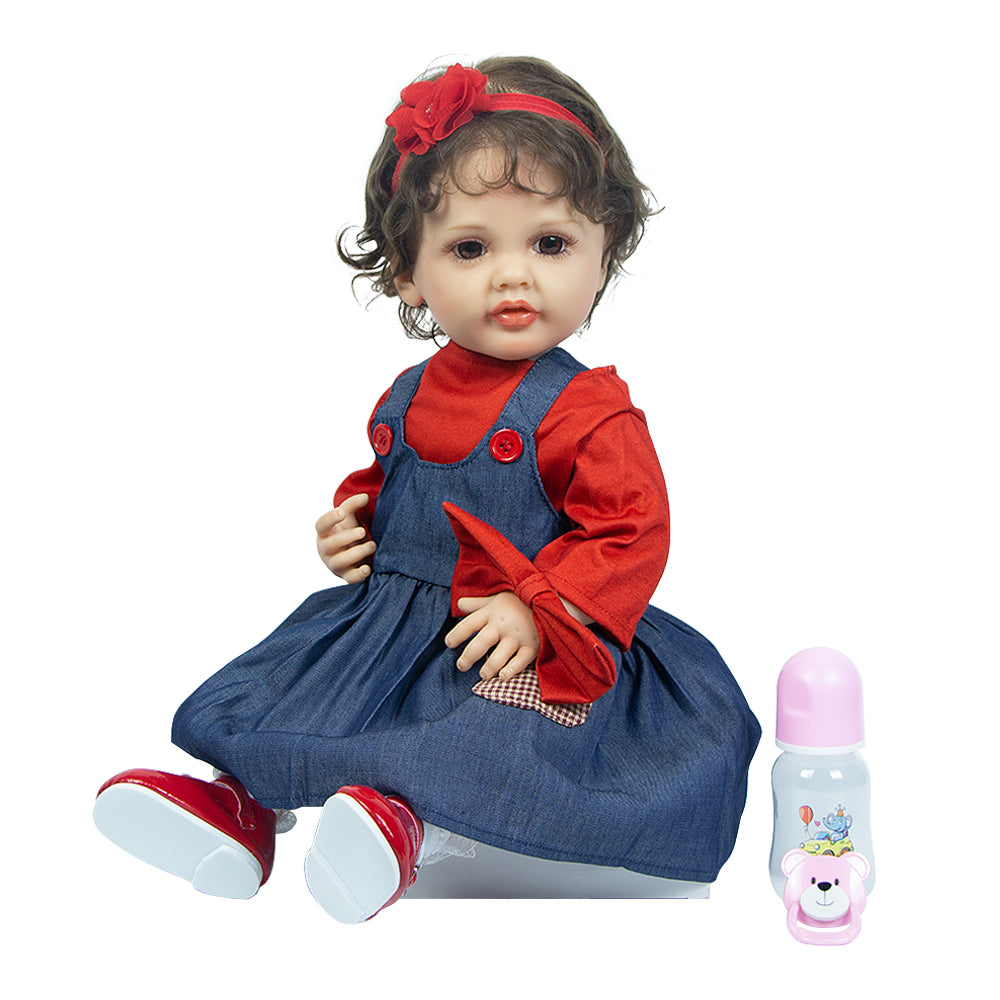 Bambola Reborn in Silicone Pieno Olalla – 55 cm, con Suono