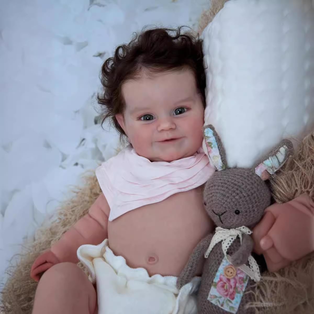 Lalka Reborn Arantza – 50 cm, z dźwiękiem i wszczepionymi włosami