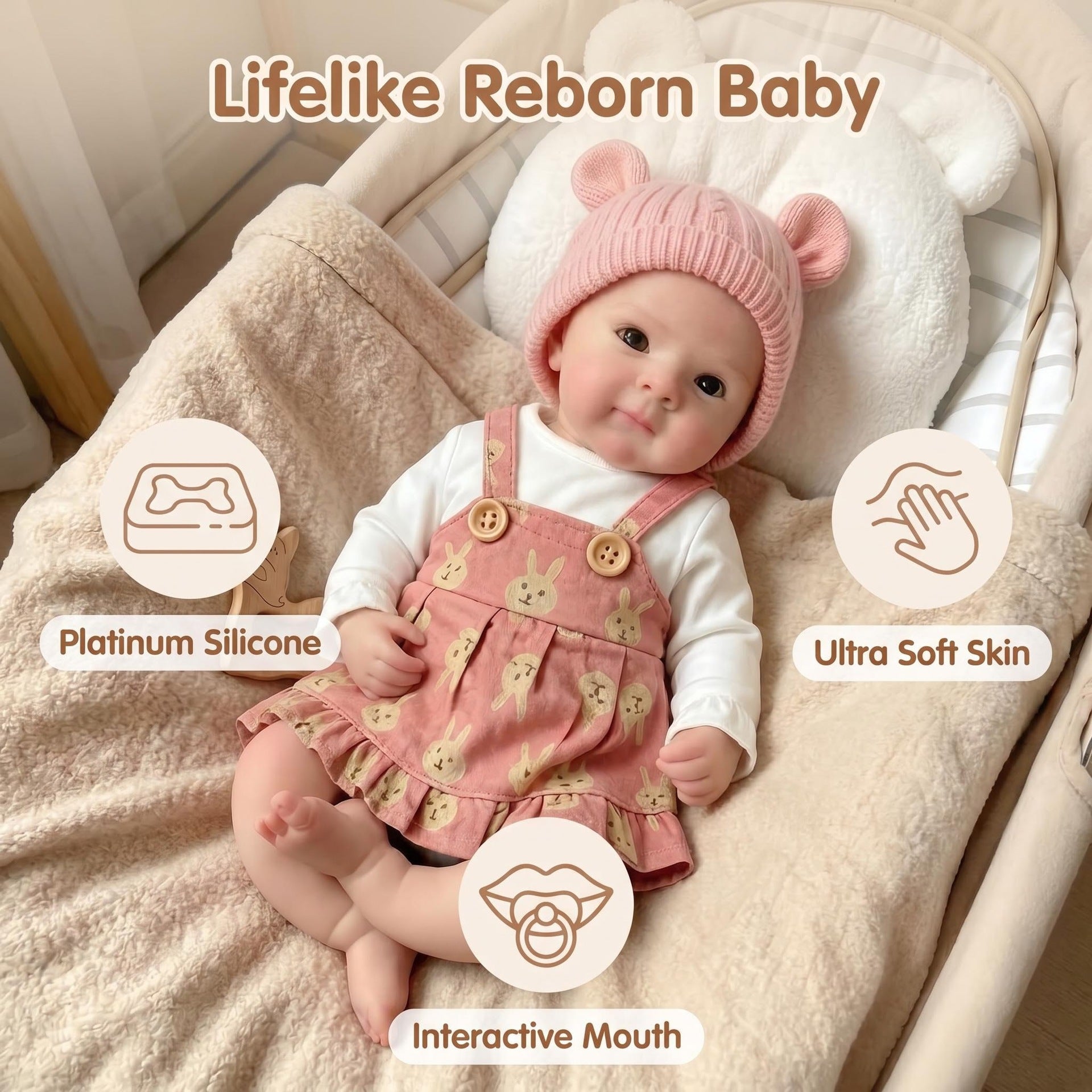 Bambola Reborn in Silicone Pieno Antonio – 30 cm, con Suono detail image 2