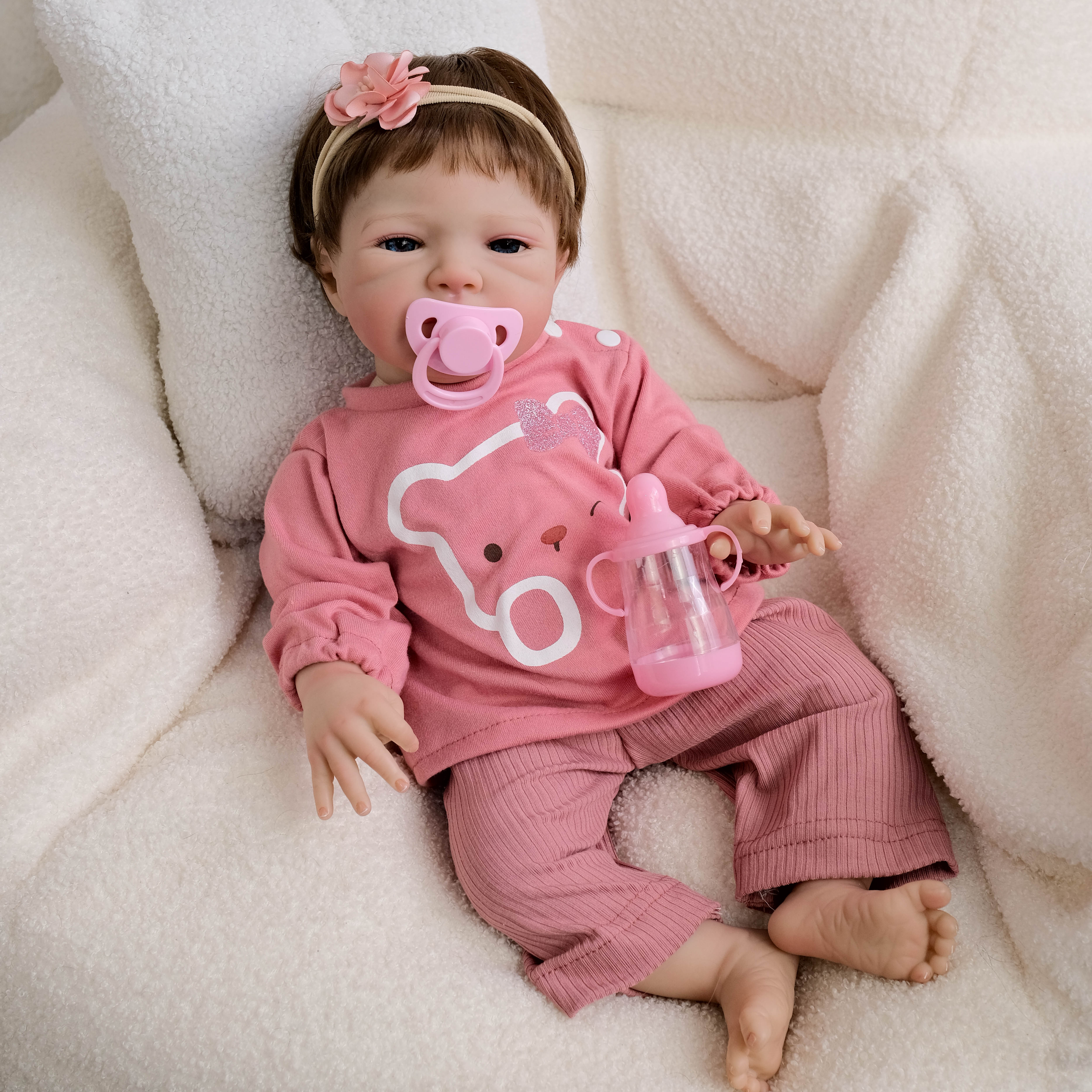 Bambola Reborn Aleida 50 cm in vinile e stoffa