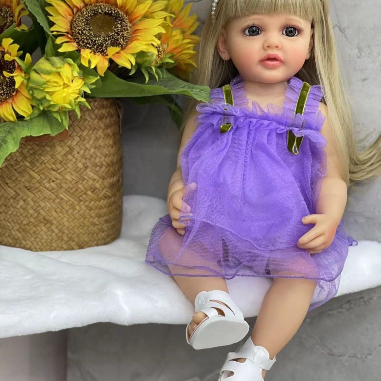 Bambola Reborn Alanis in Silicone – 55 cm, con Suono
