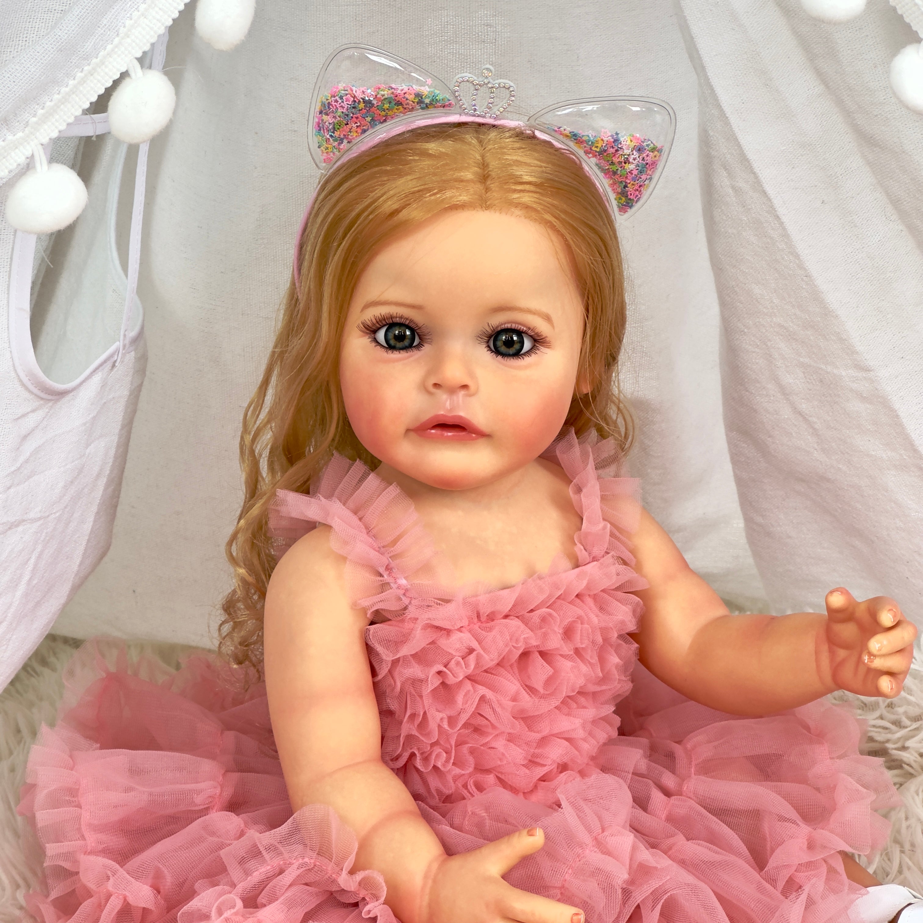 Bambola Reborn in Silicone Pieno Sandra – 55 cm, con Suono detail image 1