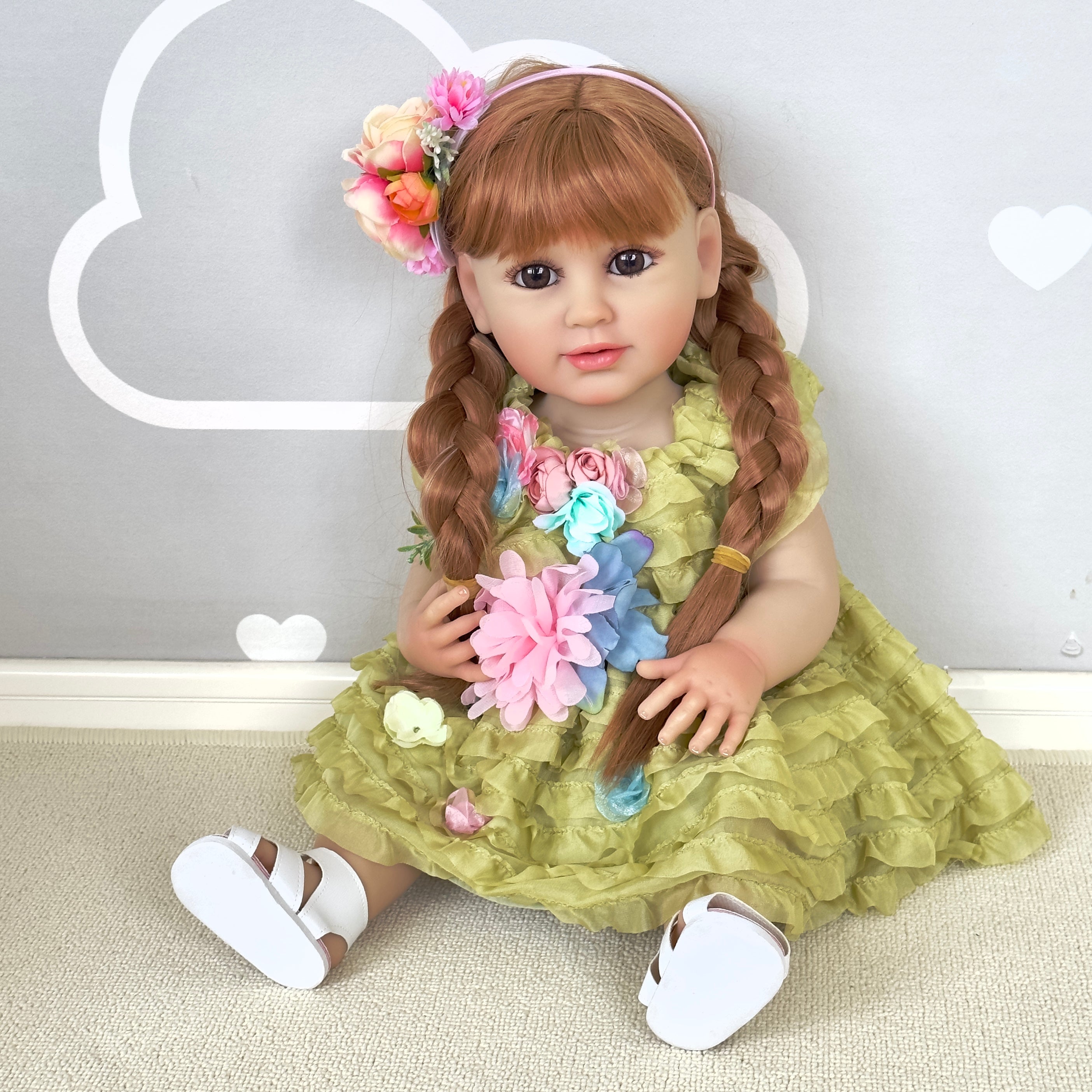 Bambola Reborn di Silicone Nadia – 55 cm, con Suono