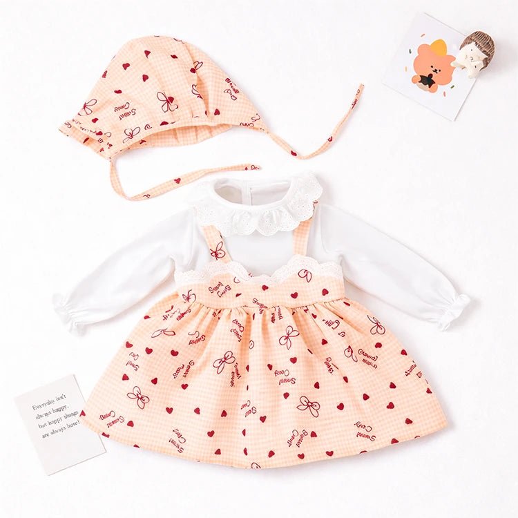 Conjunto de vestido estampado mariposas con gorro
